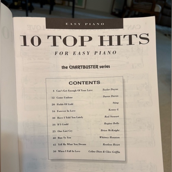 Sheet Music 10 Top Hits for Easy Piano For Beginners No Markings - Picture 6 of 8
